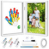 Omrhvi family handprint kit frame insert with vibrant paints for keepsakes.