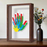 Omrhvi family handprint kit frame shows a timeless keepsake for family memories
