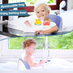 OMYbaby bath seat blue cushion — soft, ergonomic backrest for comfortable bath sessions