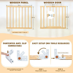 Close-up of natural wood finish on OMYbaby playpen