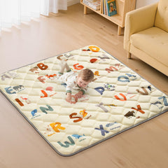 Omzer baby play mat 47x47 laid flat for spacious tummy time and exploration.