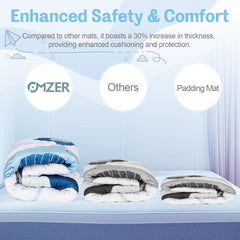 Omzer play mat features a non-slip back for stable floor play.
