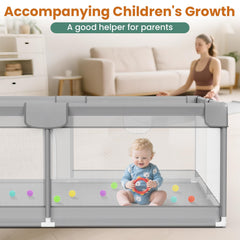 Omzer playpen includes 50 ocean balls for sensory play