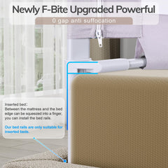 Omzer bed rail lifting mechanism demonstrating easy access for caregivers