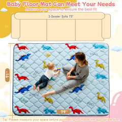 Omzer dinosaur pattern on play mat adds visual interest during tummy time.