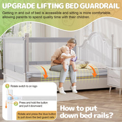 Omzer bed rail with foam padding protects toddlers