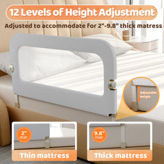 Omzer bed rail features breathable mesh fabric for airflow and monitoring.