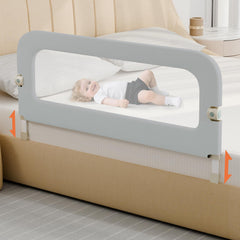 Omzer bed guard rail with one-touch folding for quick daily setup.