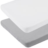 Onacosht muslin bassinet sheets in white showing breathable fabric for baby sleep.