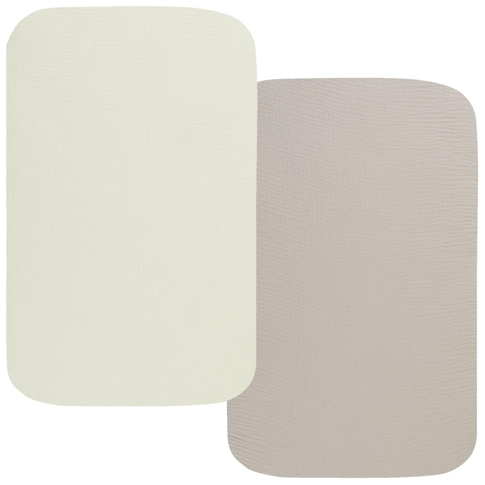 Onacosht muslin bassinet sheets 35x20 fit securely on AMKE 3-in-1 bassinet.