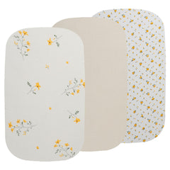 Onacosht Muslin Bassinet Sheets 35x20 pack offer a soft, breathable cotton surface.