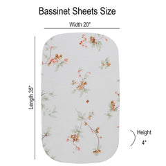 Onacosht bassinet sheet with elastic edge ensures snug, wrinkle-free fit.