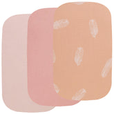 Onacosht muslin bassinet sheets pink front view show a soft breathable surface