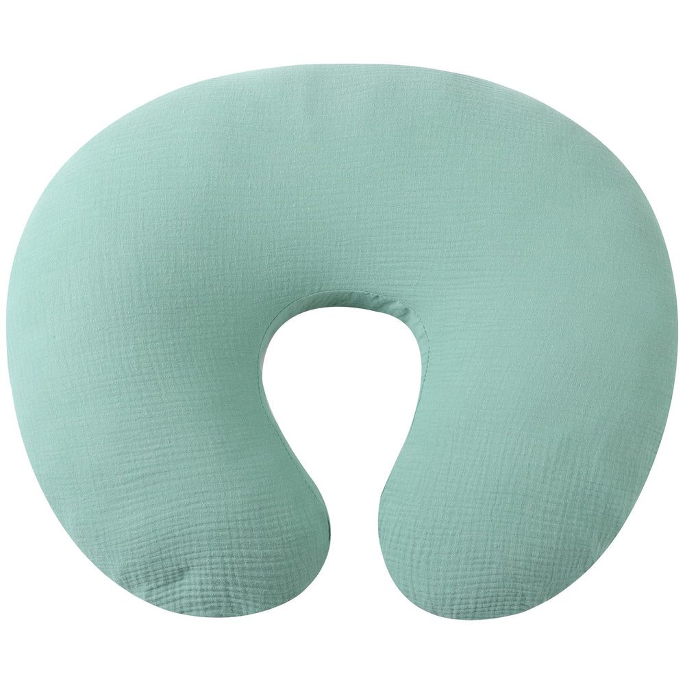 Onacosht muslin nursing pillow cover closeup shows breathable cotton texture for baby comfort