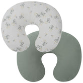 Onacosht muslin nursing pillow cover green botanical print, 2-pack for easy care