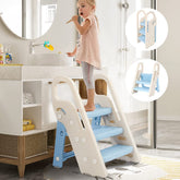 Onasti foldable step stool assembly diagram shows 3-step configuration for easy setup.