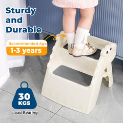 Onasti toddler step stool with non-slip feet for stable use.
