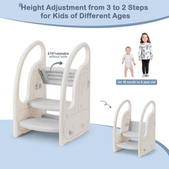 Onasti toddler stool highlighting handles and non-slip pads for safe climbs