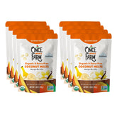 Once Upon a Farm coconut melts mango banilla pack 8-count with probiotics for on-the-go snacking.