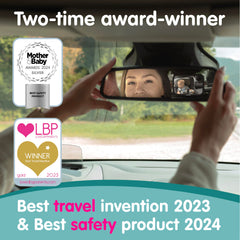 Onco baby car mirror non-slip base keeps the mirror steady on bumpy roads.