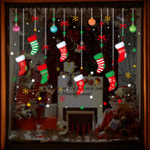 ONDY Merry Christmas garter window sticker adds festive glass decor without glue.