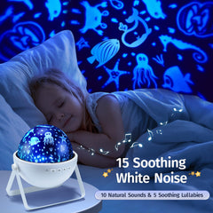 One Fire Star Projector rotates 360° to fill the ceiling with motion and magic.