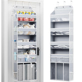 OneDream over-the-door organizer front view in nursery, showing clear pockets for quick access
