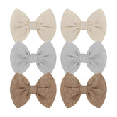 ONENINEDREAM baby bows clip in khaki color for everyday outfits