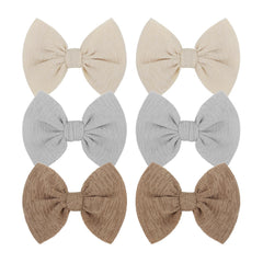 ONENINEDREAM baby bows clip in khaki color for everyday outfits