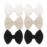 ONENINEDREAM baby bows clip front view in black for easy everyday styling.