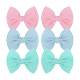 ONENINEDREAM baby bows in light blue with secure alligator clips for tiny hairstyles