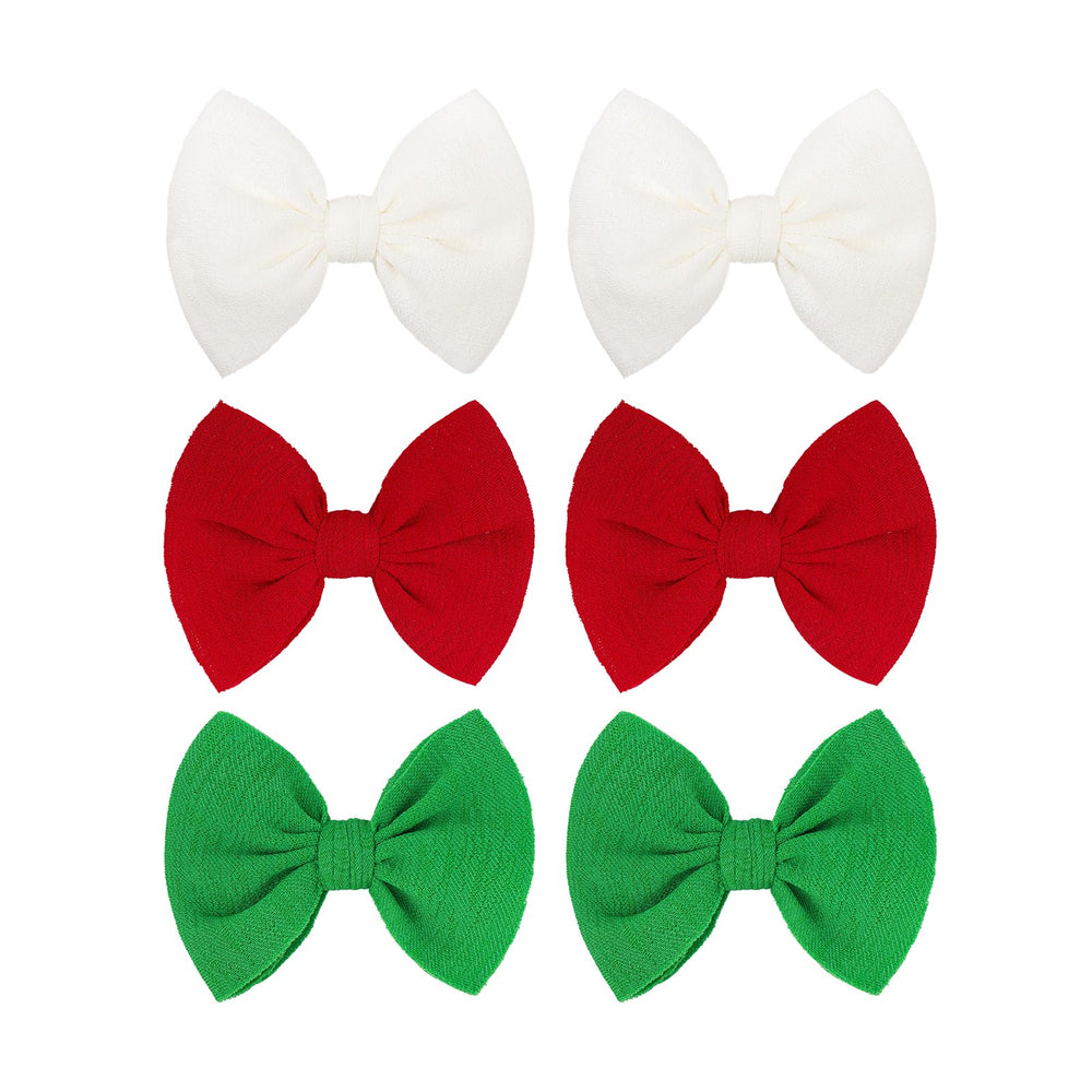ONENINEDREAM baby Christmas hair bows clip red for festive styling