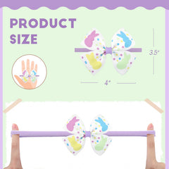 ONENINEDREAM classic Easter eggs rabbits print bow brightens daily outfits.