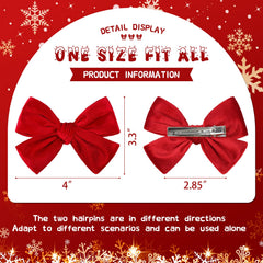 ONENINEDREAM kids party bow clip in vivid red for festive looks