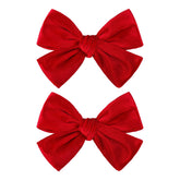 ONENINEDREAM velvet red hair bow clip, secure alligator grip for everyday or party hairstyles