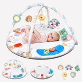 Oneyus Montessori Play Gym setup with five zones promoting focused, engaging play.