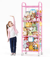 Oneyus Zoo Cage storage side view showing easy access and 50+ plush toy capacity.
