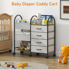 ONWAYHOME diaper cart sturdy frame provides stability when fully loaded