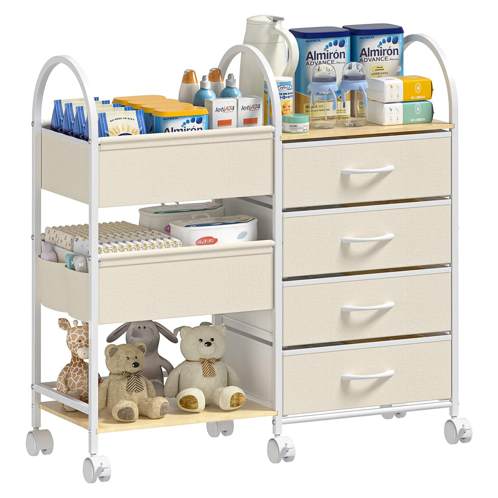 ONWAYHOME baby organizer cart 4-tier: convenient nursery storage on wheels.