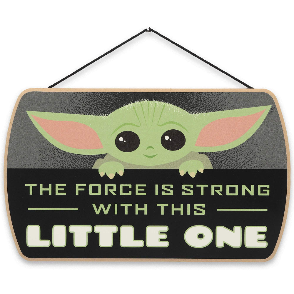 Open Road Brands Mandalorian Baby Yoda wall sign for a playful Star Wars nursery display.