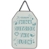 Open Road Brands Minecraft think outside the block wall decor adds playful bedroom ambience.