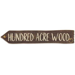 Open Road Brands Pooh arrow wall decor woodgrain finish for playful nursery ambiance.