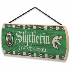 Open Road Brands Slytherin-themed wall decor highlights green, black, gray palette.