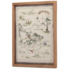 Open Road Brands Hundred Acre Wood map illustration framed wall art for cozy play spaces