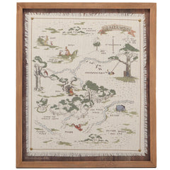 Open Road Brands Winnie the Pooh map framed wall decor adds playful charm to a child's room