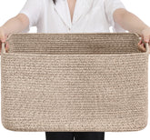 Optish 75L blanket basket front view showing spacious storage for blankets and toys