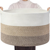 Optish Blanket Basket 20x13 front view for large storage of blankets and toys.