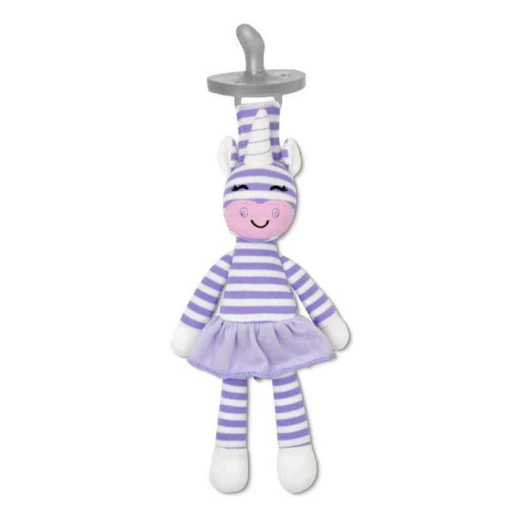 Organic Farm Buddies Cupcake the Unicorn Pacifier Buddy with rattle and crinkle sounds for sensory play