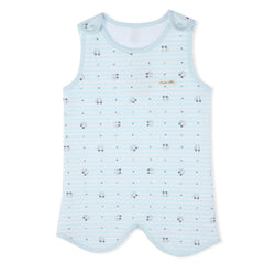 Organicboom mint wearable blanket worn by a baby for cozy sleep.