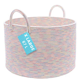 OrganiHaus large woven basket closeup weave, sturdy handwoven texture for stylish storage.